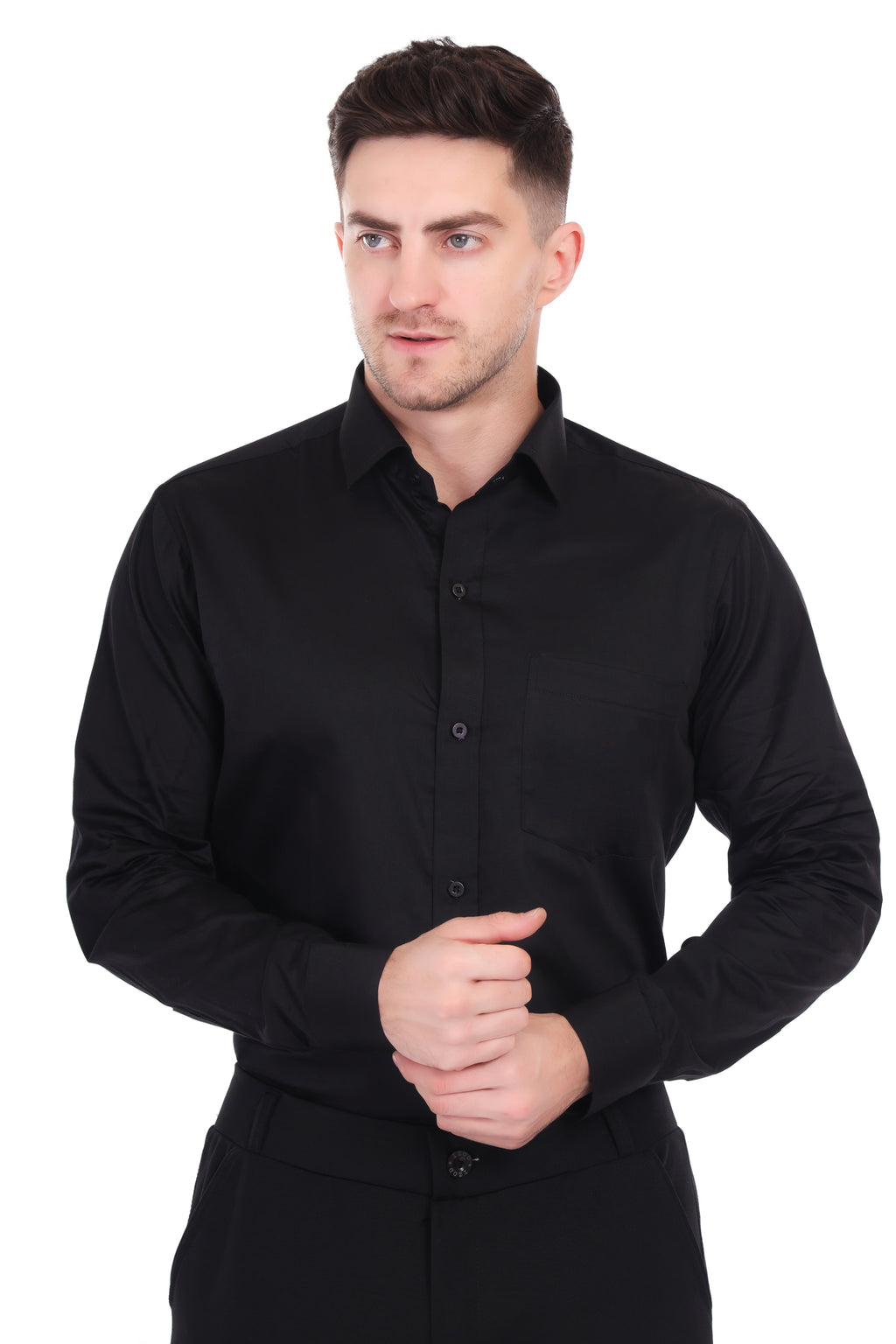 Men's Formal Black Shirt - Premium Cotton Shirt