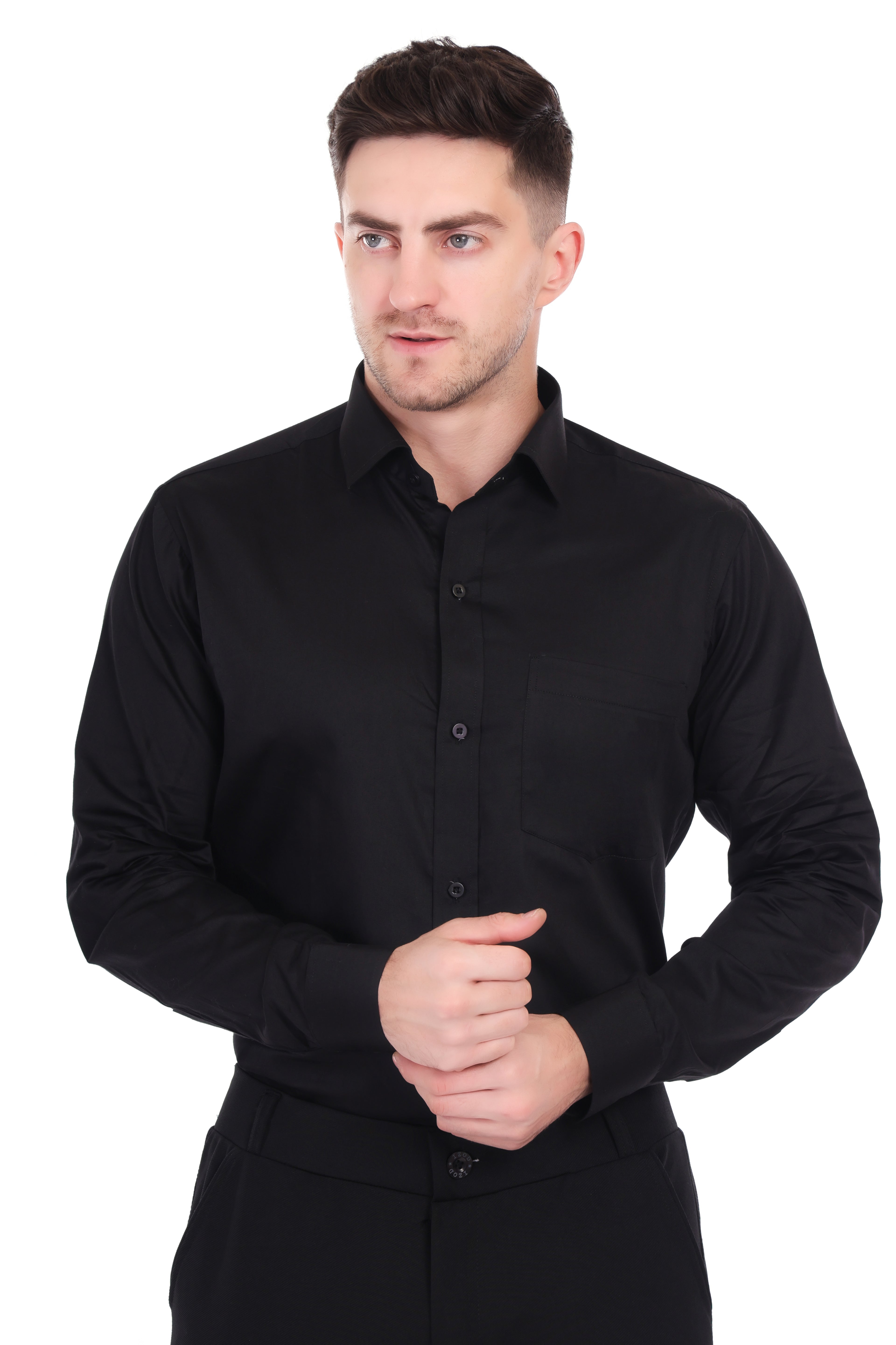 Men's Formal Black Shirt - Premium Cotton Shirt