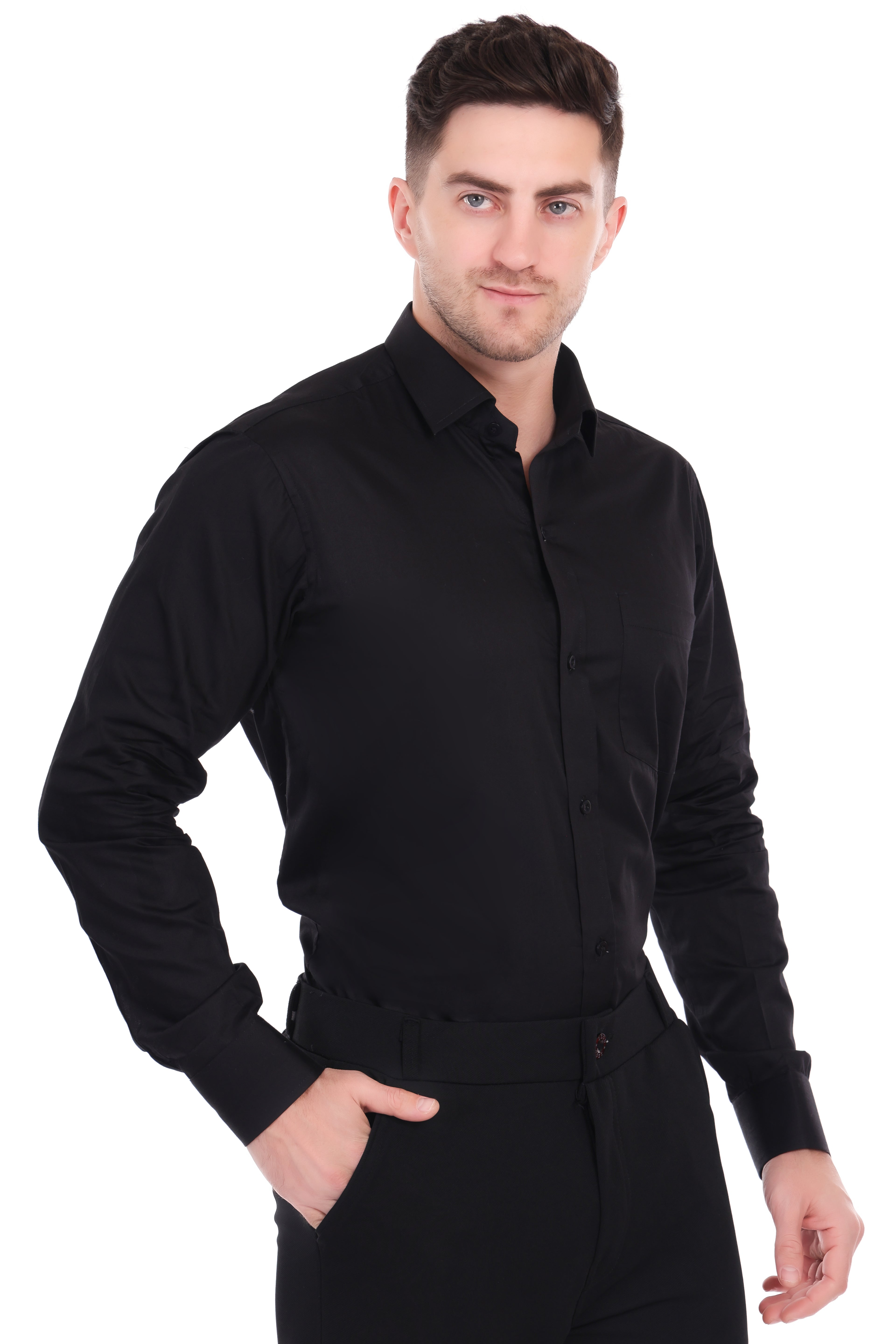 Men's Formal Black Shirt - Premium Cotton Shirt