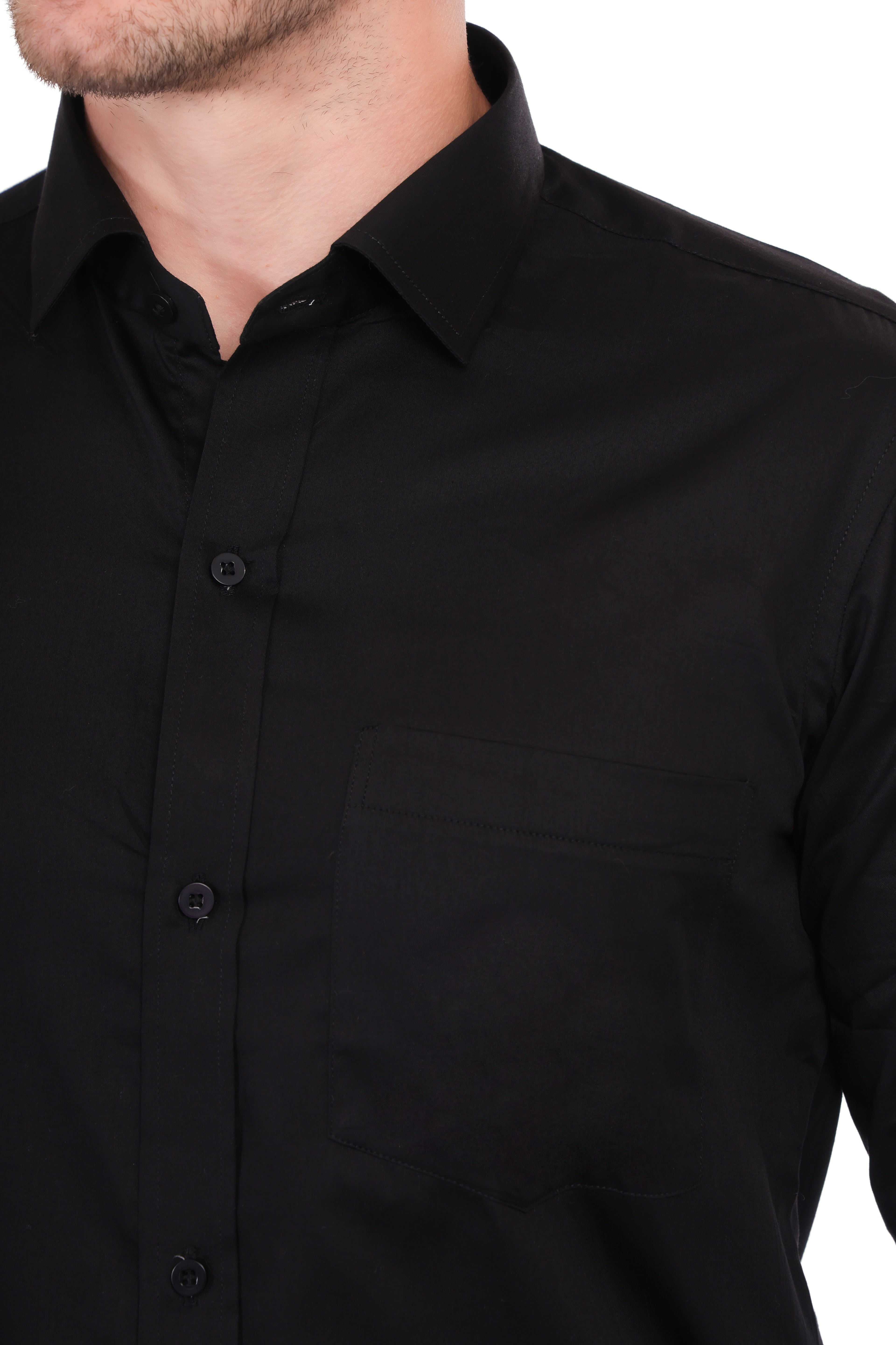 Men's Formal Black Shirt - Premium Cotton Shirt