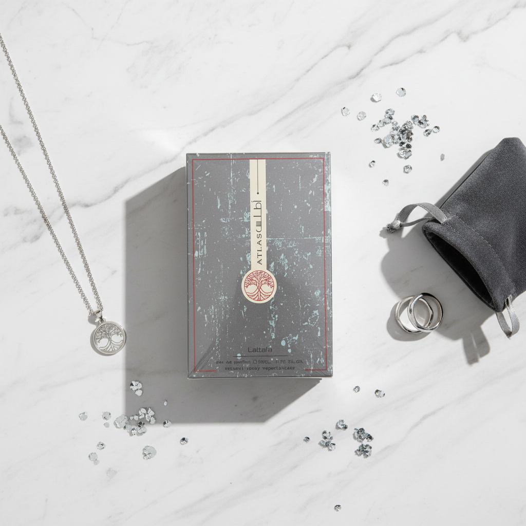 Atlas White Surface Flat Lay